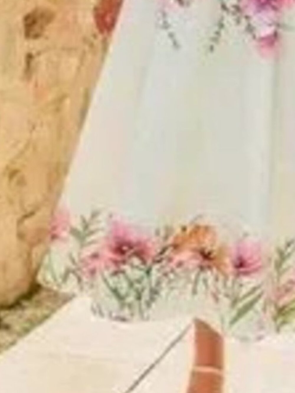 Floral Print Square Neck Dress